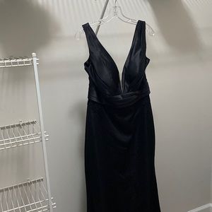 Alexia Long black bridesmaids dress
